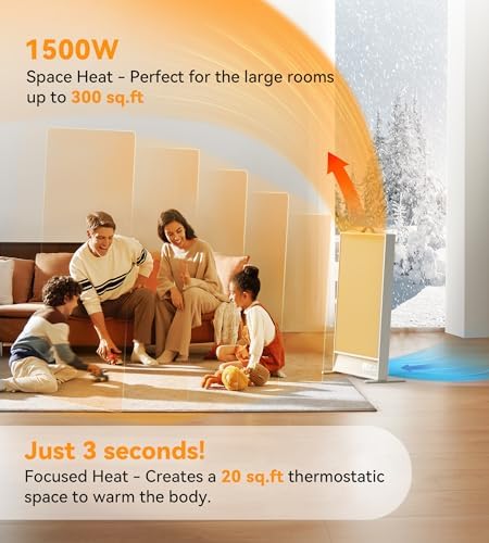 SUNKOS Space Heater with Thermostat and Far-Infrared Heat