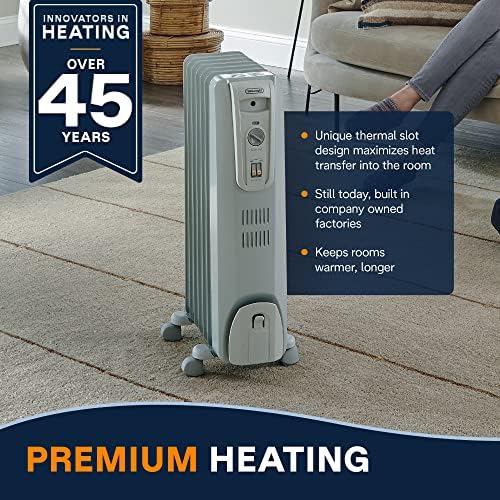 DeLonghi TRH0715 Oil Filled Radiant Heater 1500W Quiet Portable