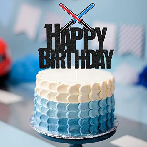 Lightsaber Birthday Cake Topper - Space Themed Decor for Boys