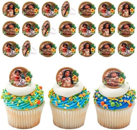 DecoPac Disney Moana 2 Cupcake Rings - 24 Pack