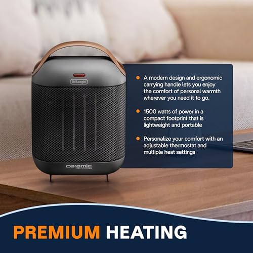 DeLonghi 1500W Electric Space Heater - Compact Stylish