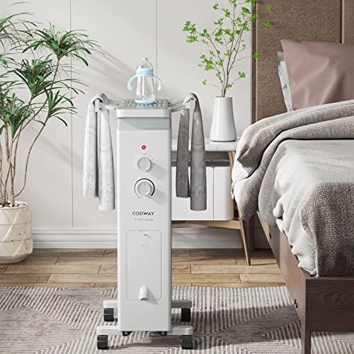 COSTWAY 1500W Oil Filled Radiator Heater with 3 Heat Settings and Humidifier