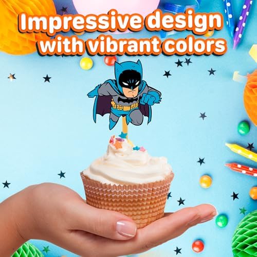 24x Hero Super Kids Cupcake Toppers - Birthday Decorations