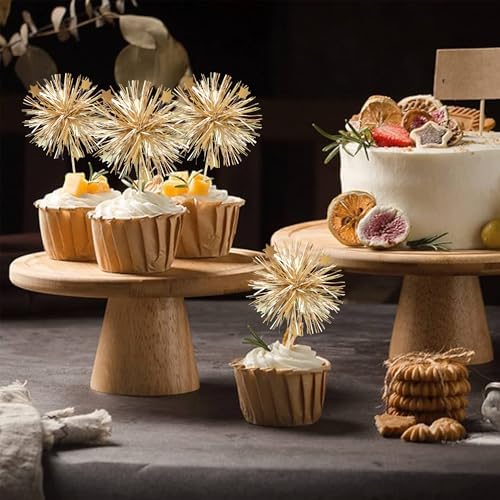 Ephlyn 30Pcs Foil Firework Cupcake Toppers