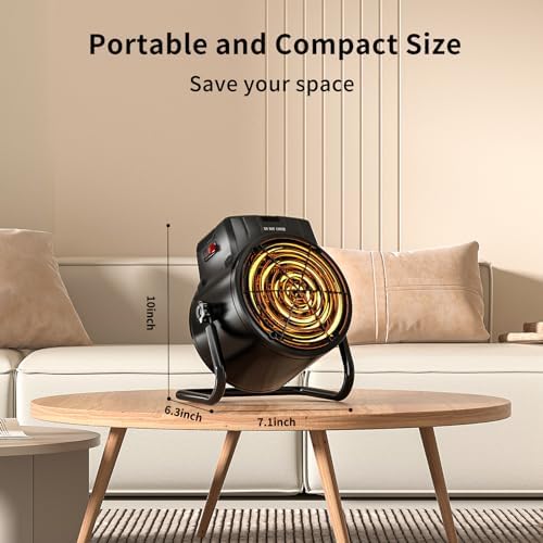 Zynkez 1500W PTC Ceramic Mini Desk Heater with Remote