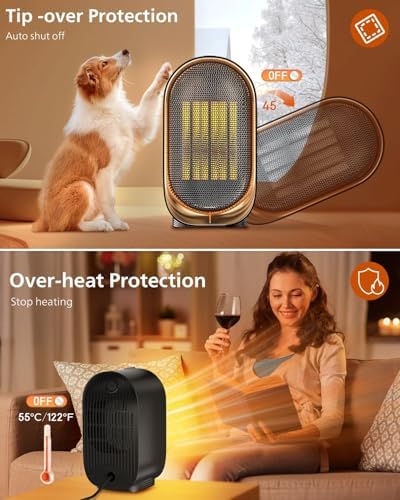 LINFOX Energy Efficient Space Heater with Safe Quiet PTC Ceramic Technology