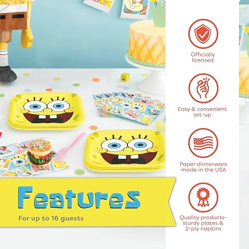 Spongebob Plates Napkins 16 Birthday Party Decor