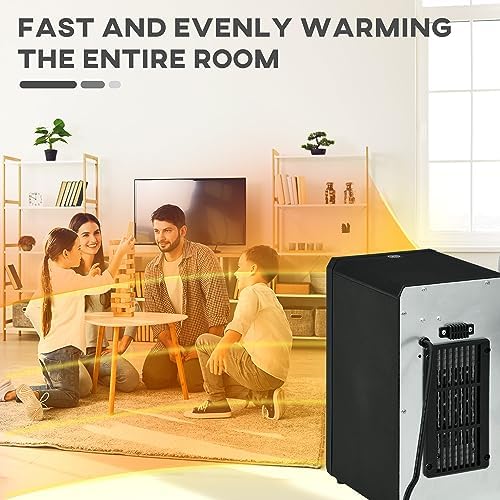 HOMCOM 1500W Electric Space Heater with Remote and 3 Modes 1