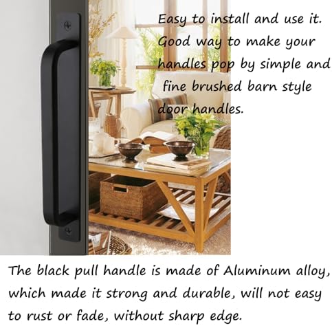 Semetall Black Barn Door Handles 2 Pack 579 Inch