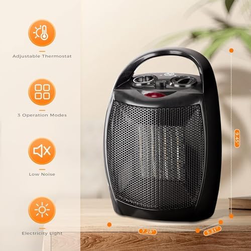 Antarctic Star 750W1500W Electric Space Heater with Thermostat and Fan