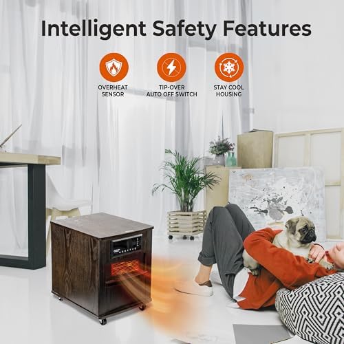 Comfort Zone Indoor Space Heater with Remote and USB Charging