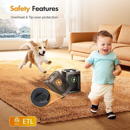 Kismile 1500W Electric Space Heater with 3 Modes and Thermostat