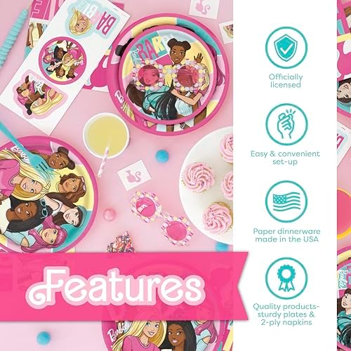 Barbie Birthday Party Decor Tableware Set for 16 Guests