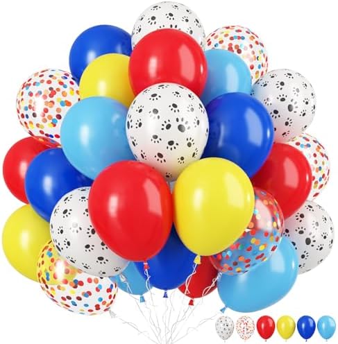 TAOYE Dog Paw Birthday Balloons 12 Inch Set