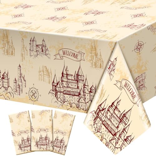 WovWeave 3 Pcs Wizard Tablecloth Decorations for Halloween Party