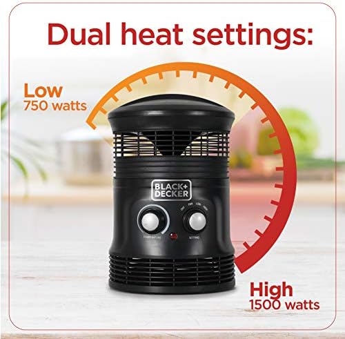 BlackDecker 360 Heater Fan Combo Portable Personal Space Heater