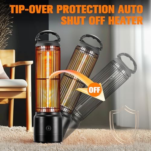 Haoteey Infrared Heater 800W Carbon Fiber Portable Indoor Tower Electric Heater