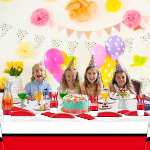 OU RUI 81 Pcs Cartoon Ball Party Tableware Set