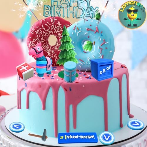 Lemoneon Video Game Cake Toppers Battle Royale Llama 11PcsSet