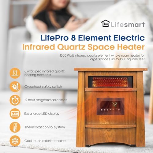 LifeSmart LifePro 1500W Infrared Space Heater with Remote Control
