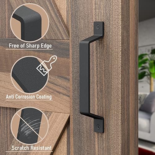Tibres 8 Barn Door Handles Set of 2 - Black