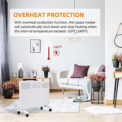 Clarfey 1000W Convection Panel Space Heater with 3 Modes and Overheat Protection 1