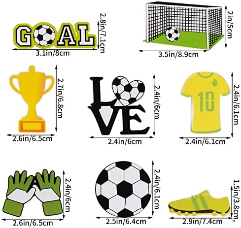 18 Piece Soccer Cake Topper Decorations Set