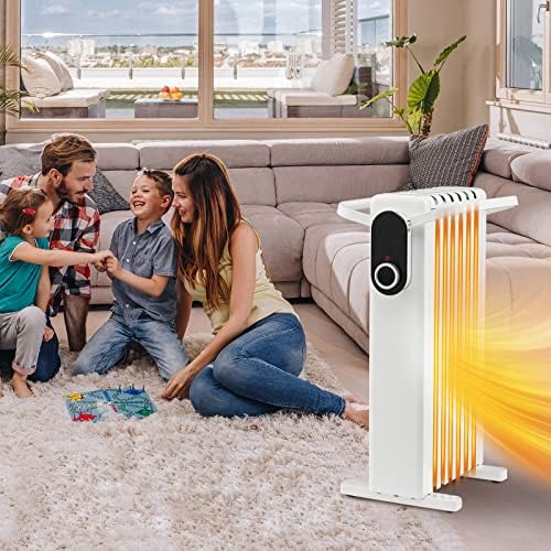 PETSITE Oil Filled Radiator Heater 1500W 3 Heat Settings