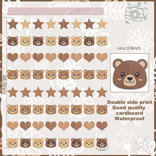 Urlax Bear Birthday Party Decorations Brown