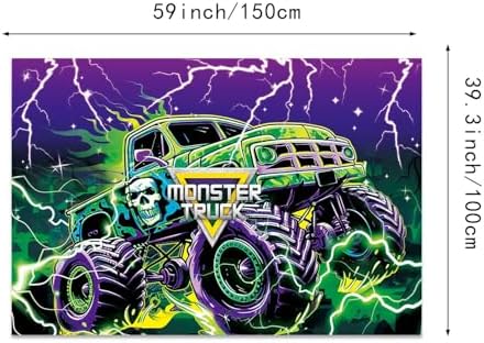 Heidaman 182Pcs Monster Truck Birthday Decorations 1