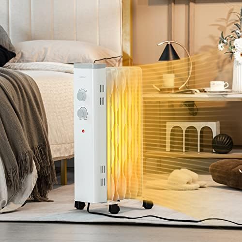 COSTWAY 1500W Oil Filled Radiator Heater with 3 Heat Levels