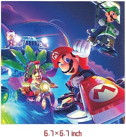 40Pack Mario Move Birthday Party Supplies Plates and Napkins