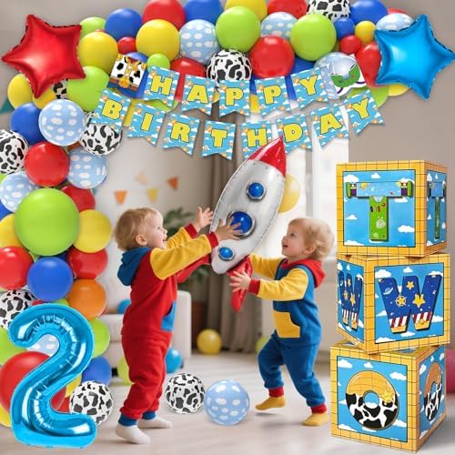 Wakeys Two Infinity and Beyond Birthday Decorations 108 Pcs