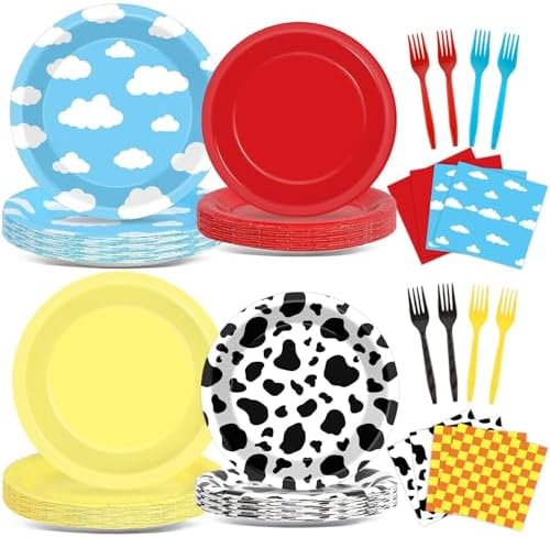 96PCS Cartoon Story Party Plates Napkins Set
