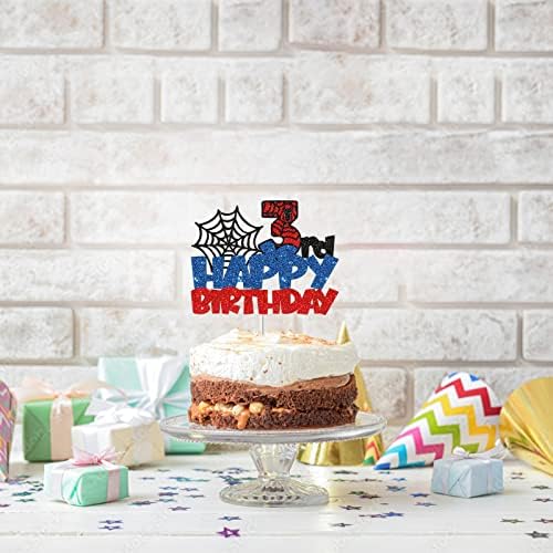 Happy 3rd Birthday Cake Topper Spider Cartoon Movie Themed