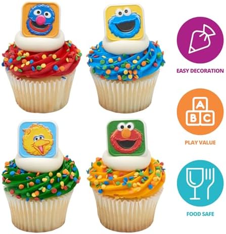 Sesame Street Cupcake Rings 24 Pack - Elmo Big Bird Cookie Monster Grover