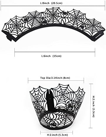 BinaryABC Halloween Spider Web Cupcake Wrappers 36Pcs