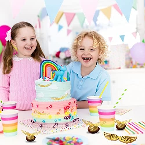 50PCS Wizard Party Chocolate Wings Cupcake Toppers