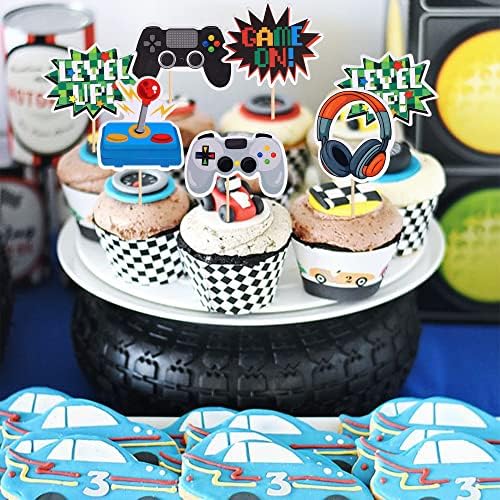 Video Game Cupcake Toppers 36PCS for Party Decorations
