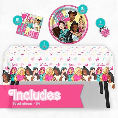 Barbie Birthday Party Decorations Set for 16 Guests 1