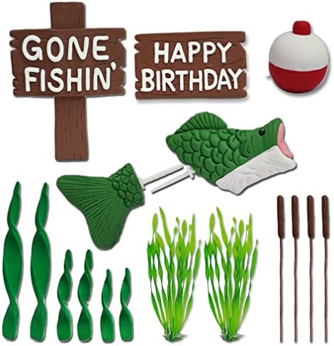 DiDida Fishing Cake Topper Gone Fishing Birthday Set