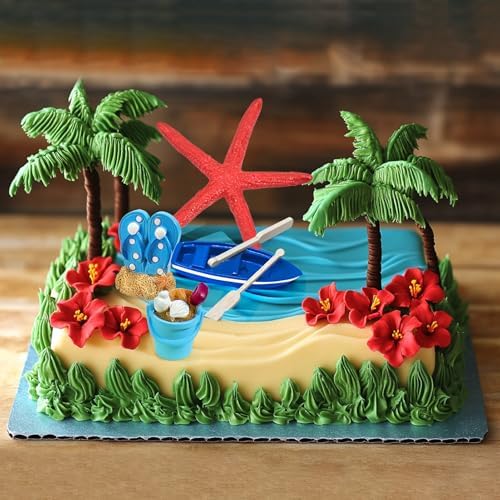 BSRESIN Beach Cake Decorations 15 Piece Set