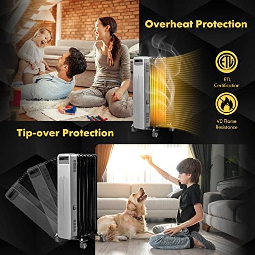 Tangkula 1500W Oil Filled Radiator Heater with 3 Heat Settings 1