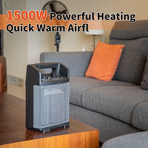 HiCFM 1500W Electric Space Heater with Thermostat and Fan Option