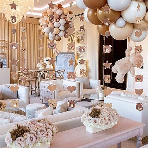Urlax Bear Birthday Party Decorations Brown