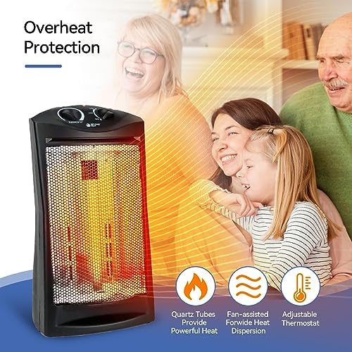BEYOND HEAT 1500W Electric Quartz Tower Heater