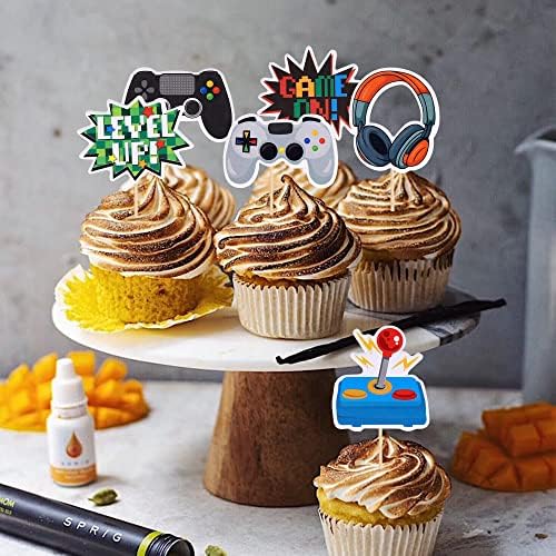 Video Game Cupcake Toppers 36PCS for Party Decorations