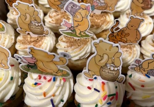 36 Pcs Winnie the Pooh Cake Toppers for Baby Shower