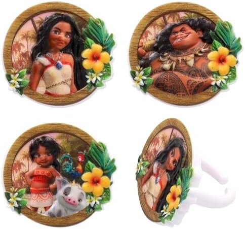 DecoPac Disney Moana 2 Cupcake Rings - 24 Pack