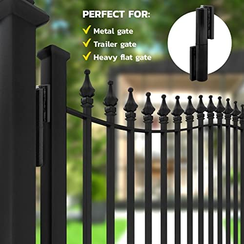 MATTIN 4 Pack Heavy Duty Gate Hinges - Black Finish